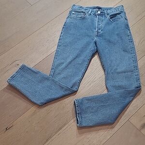 Levi's Made & Crafted 501 Jeans Women's sz 27/28 Button Fly Crop Denim Jeans